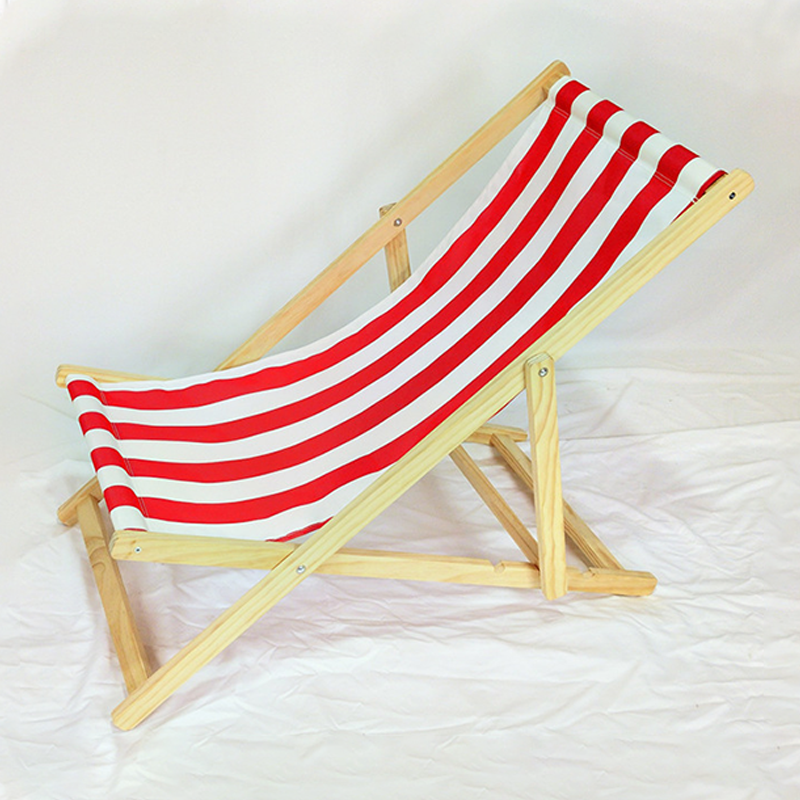 Modern Minimalist Rectangular Oxford Fabric Solid Pine Wood Outdoor Beach Chair Folding Recliner Backrest For Outdoor | Kalsten
