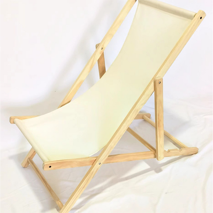Modern Minimalist Rectangular Oxford Fabric Solid Pine Wood Outdoor Beach Chair Folding Recliner Backrest For Outdoor | Kalsten