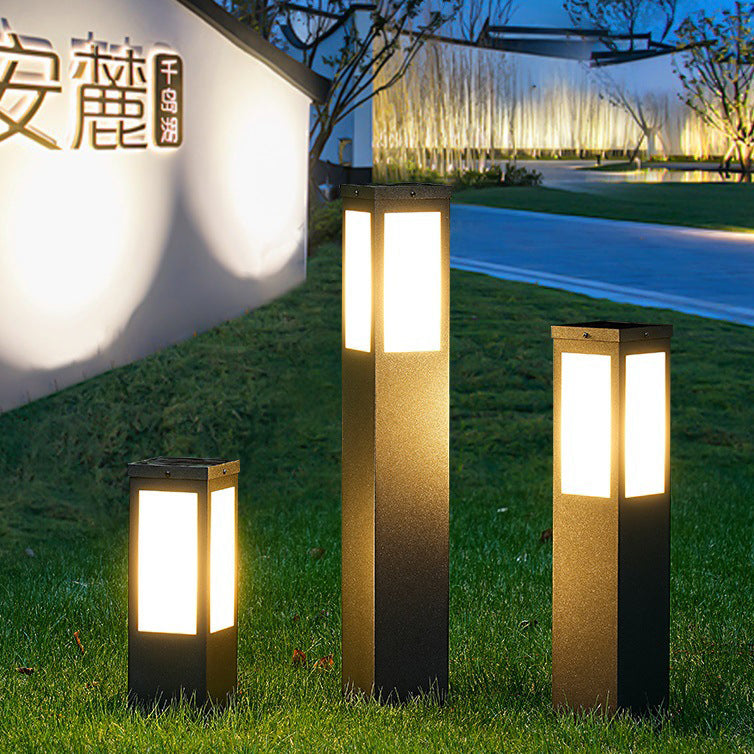 Modern Minimalist Solar Waterproof Metal & PC Pillar LED Outdoor Light Landscape Lighting For Garden & Outdoor Patio | Kalsten