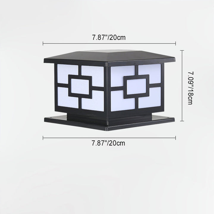 Contemporary Industrial ABS Cube LED Waterproof Solar Post Lamp For Outdoor Patio | Kalsten