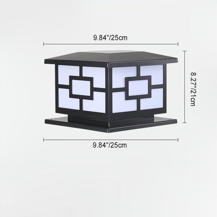 Contemporary Industrial ABS Cube LED Waterproof Solar Post Lamp For Outdoor Patio | Kalsten