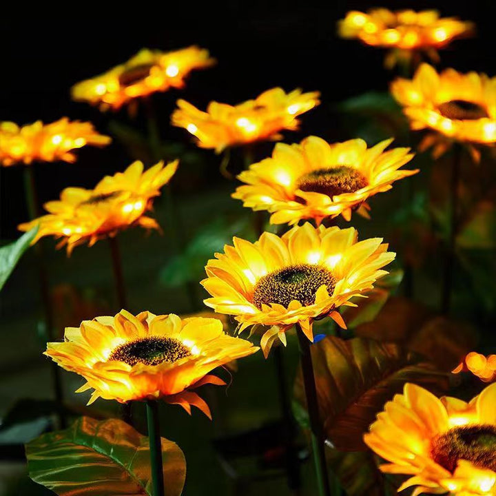 Contemporary Creative Solar Waterproof Sunflower Silk Stainless Steel LED Landscape Light Outdoor Light For Garden | Kalsten