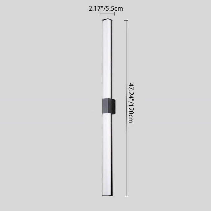 Modern Minimalist Waterproof Rectangle Long Aluminum PC Outdoor Wall Sconce Lamp For Garden | Kalsten
