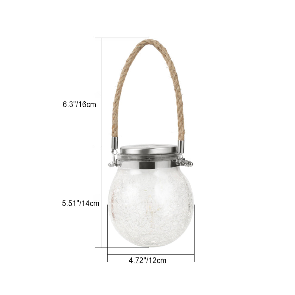 Modern Minimalist Solar Waterproof Round Bottle Round Cracked Glass ABS Stainless Steel LED Outdoor Light For Garden | Kalsten
