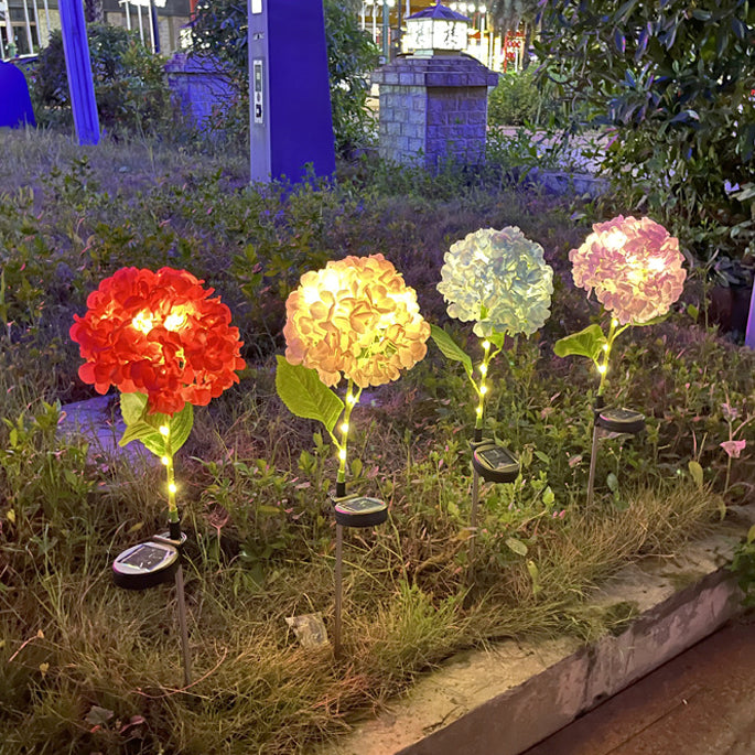 Contemporary Creative Solar Waterproof Hydrangea Round PVC Stainless Steel LED Outdoor Light For Garden | Kalsten