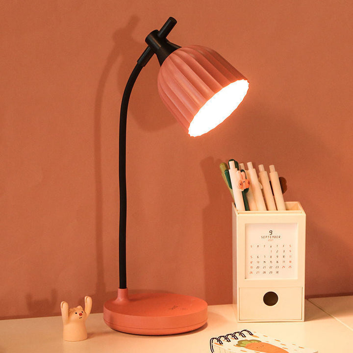Modern Minimalistic Round Folded ABS LED Table Lamp For Living Room | Kalsten