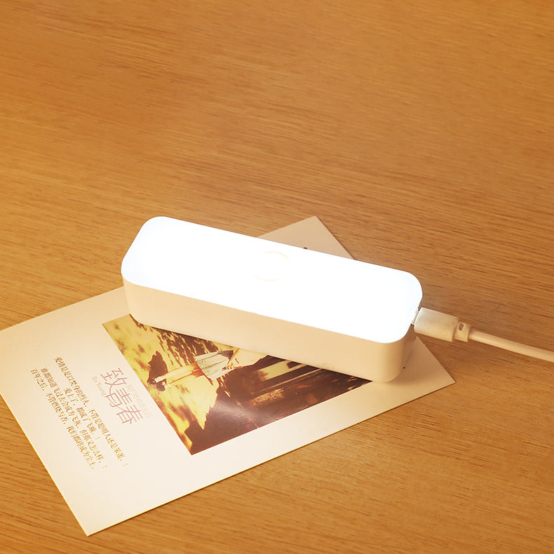Modern Minimalist Rechargeable Magnetic Suction Cup Plastic Strip Rectangular LED Wall Light Night Light For Studying | Noxord