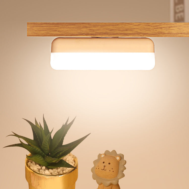 Modern Minimalist Rechargeable Magnetic Suction Cup Plastic Strip Rectangular LED Wall Light Night Light For Studying | Noxord