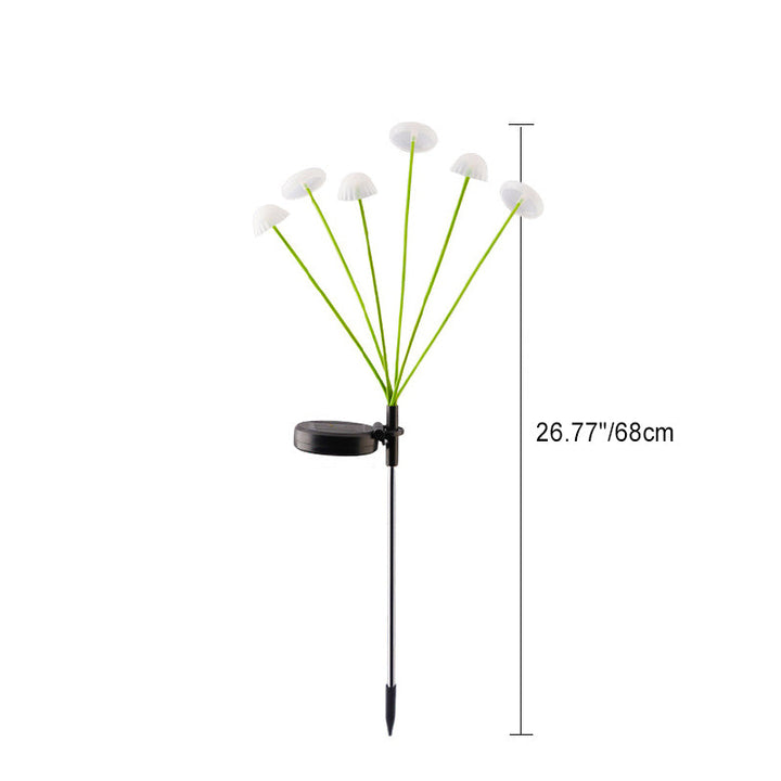 Modern Art Deco Solar Waterproof Stainless Steel Fiber Optic ABS Silica Sakura Mushroom LED Outdoor Light Landscape Lighting For Garden | Kalsten