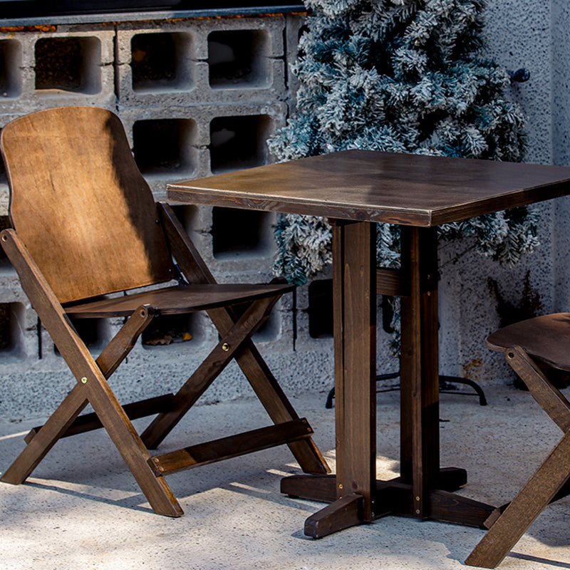 Contemporary Retro Solid Wood Plywood & Iron Round Square Coffee Table And Chair Set For Balcony & Living Room | Kalsten