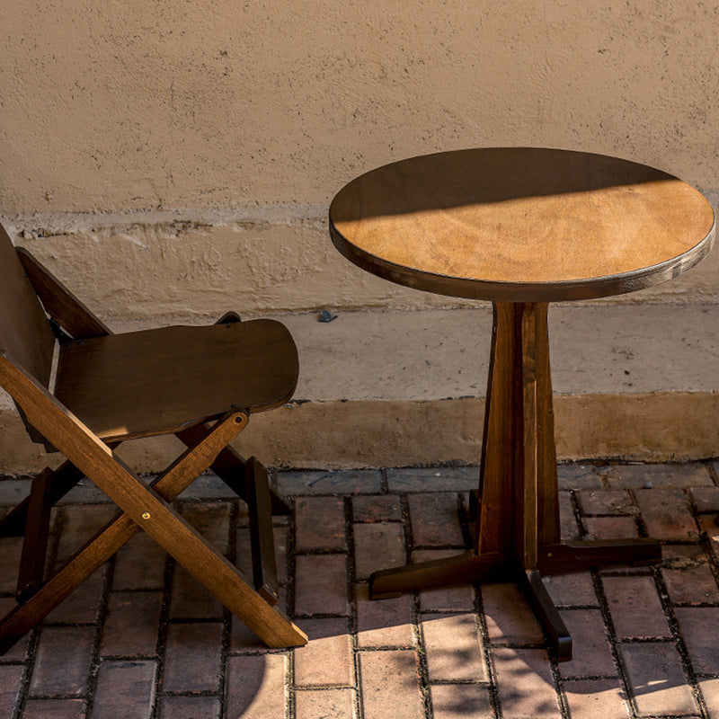 Contemporary Retro Solid Wood Plywood & Iron Round Square Coffee Table And Chair Set For Balcony & Living Room | Kalsten