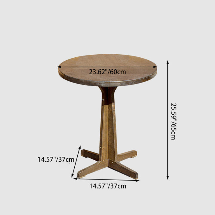 Contemporary Retro Solid Wood Plywood & Iron Round Square Coffee Table And Chair Set For Balcony & Living Room | Kalsten