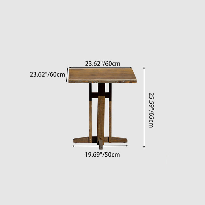 Contemporary Retro Solid Wood Plywood & Iron Round Square Coffee Table And Chair Set For Balcony & Living Room | Kalsten