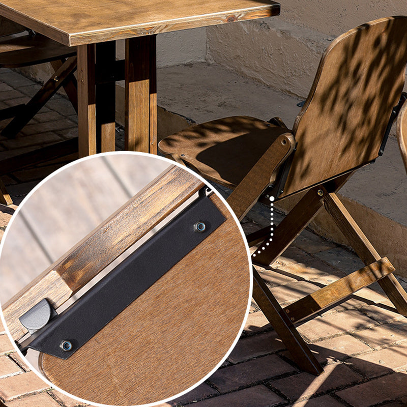 Contemporary Retro Solid Wood Plywood & Iron Round Square Coffee Table And Chair Set For Balcony & Living Room | Kalsten