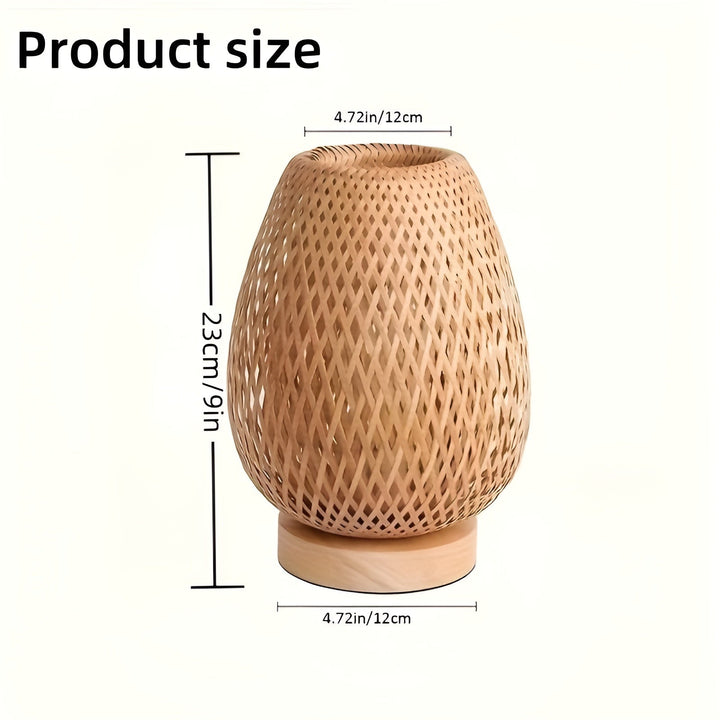 Stylish Bamboo Table Lamp with USB Power – Sustainable and Energy-Efficient Design Noxord