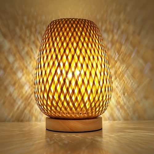 Stylish Bamboo Table Lamp with USB Power – Sustainable and Energy-Efficient Design Noxord