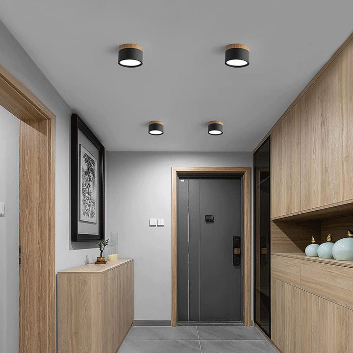 Pink Wood Flush Mount Ceiling Lamp Noxord
