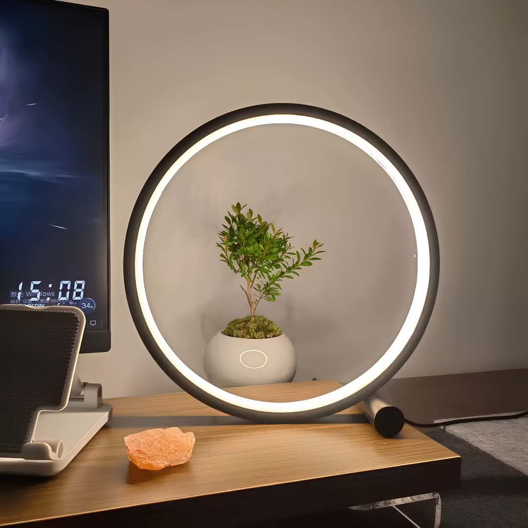 LED Table Lamp Ring Dimmable Bedside Light | Noxord