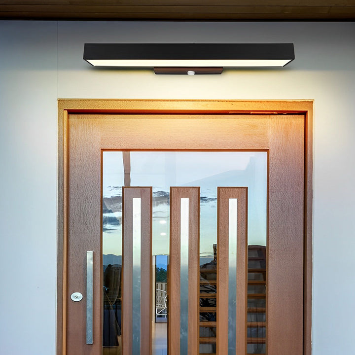 Outdoor Motion Sensor Black Rectangle Wall Light | Kalsten