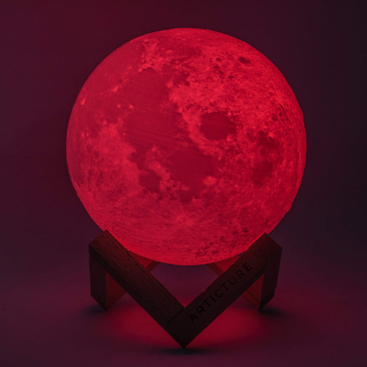 3D Moon Lamp with Wooden Base Noxord