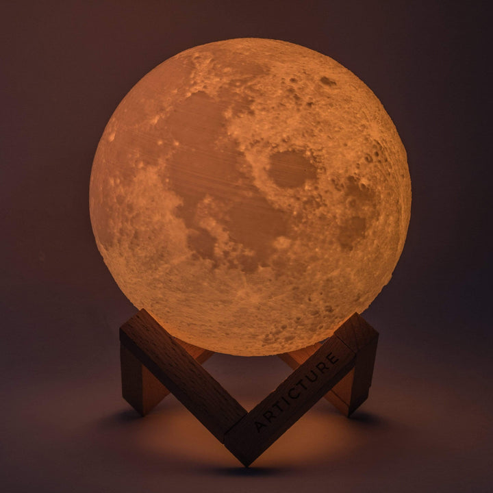 3D Moon Lamp with Wooden Base Noxord