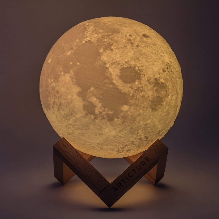 3D Moon Lamp with Wooden Base Noxord