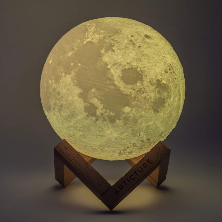 3D Moon Lamp with Wooden Base Noxord