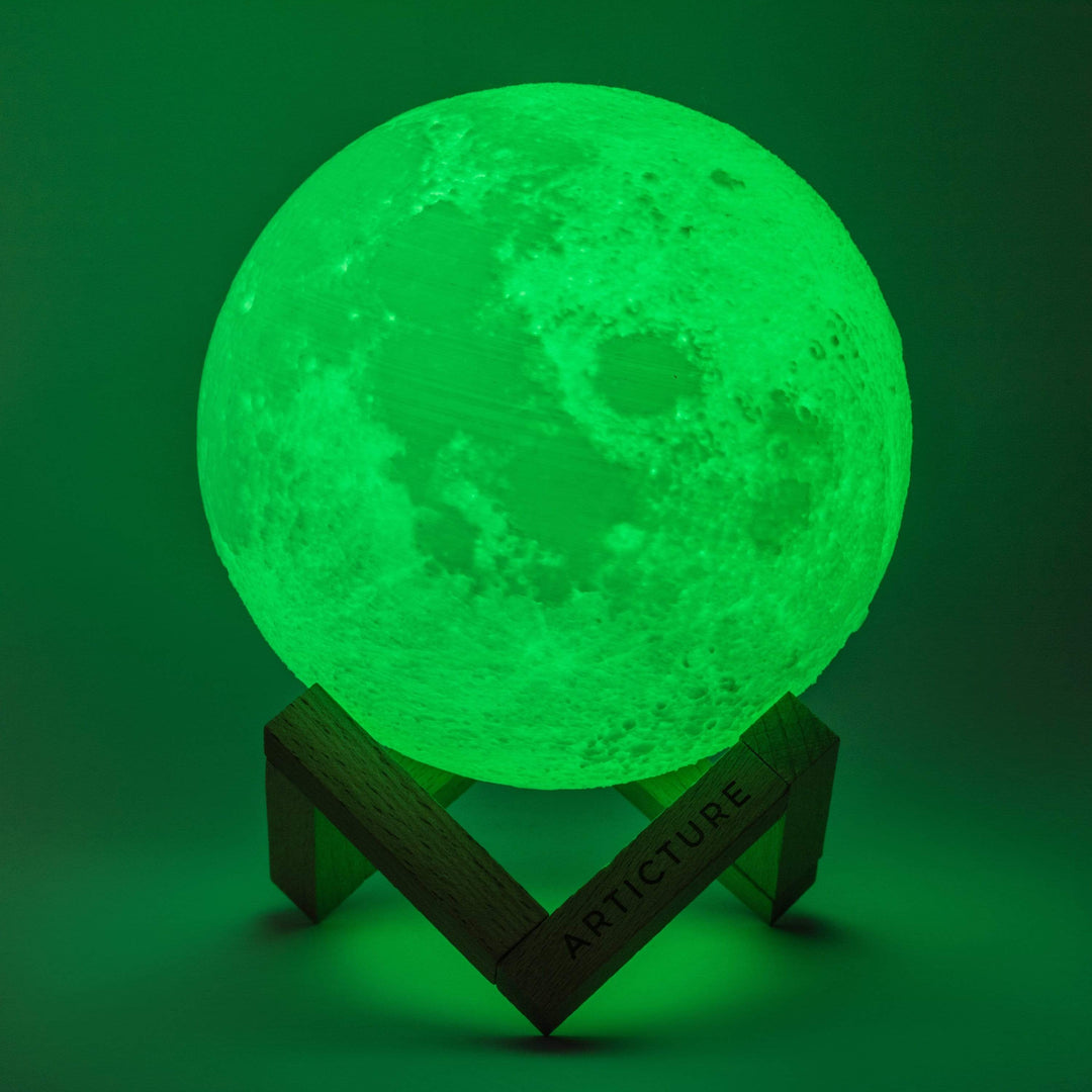 3D Moon Lamp with Wooden Base Noxord