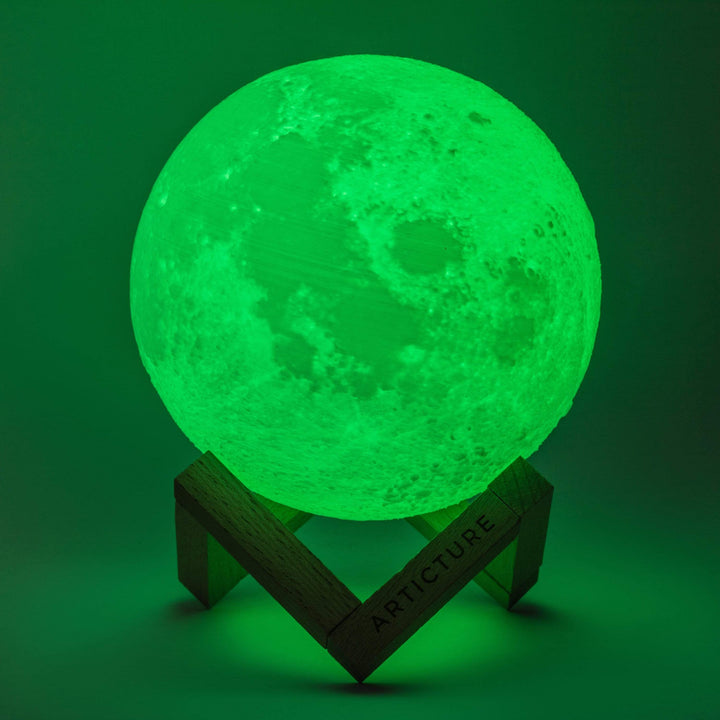 3D Moon Lamp with Wooden Base Noxord