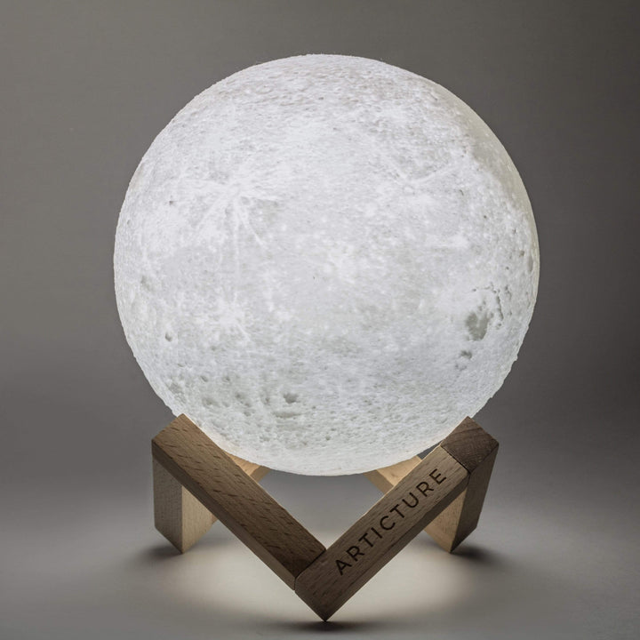 3D Moon Lamp with Wooden Base Noxord