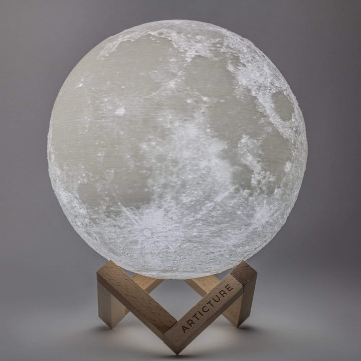 3D Moon Lamp with Wooden Base Noxord
