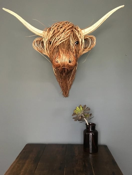 Kalsten | Elegant cow wall sculpture in country house style