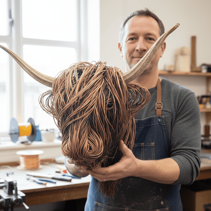 Kalsten | Elegant cow wall sculpture in country house style