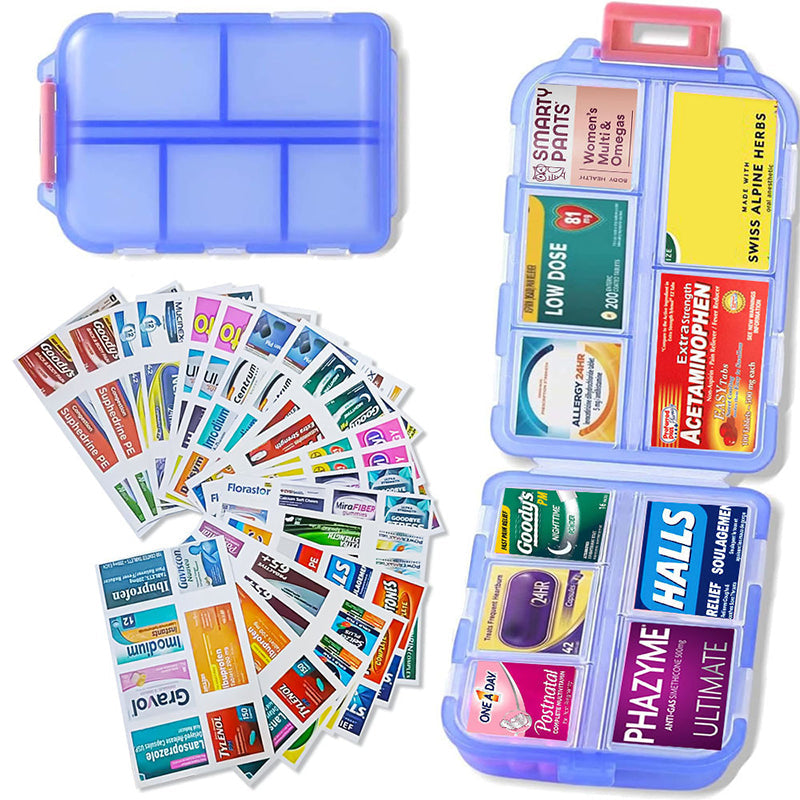 Kalsten | Travel Pill Organizer Box (161 Labels for Customization)