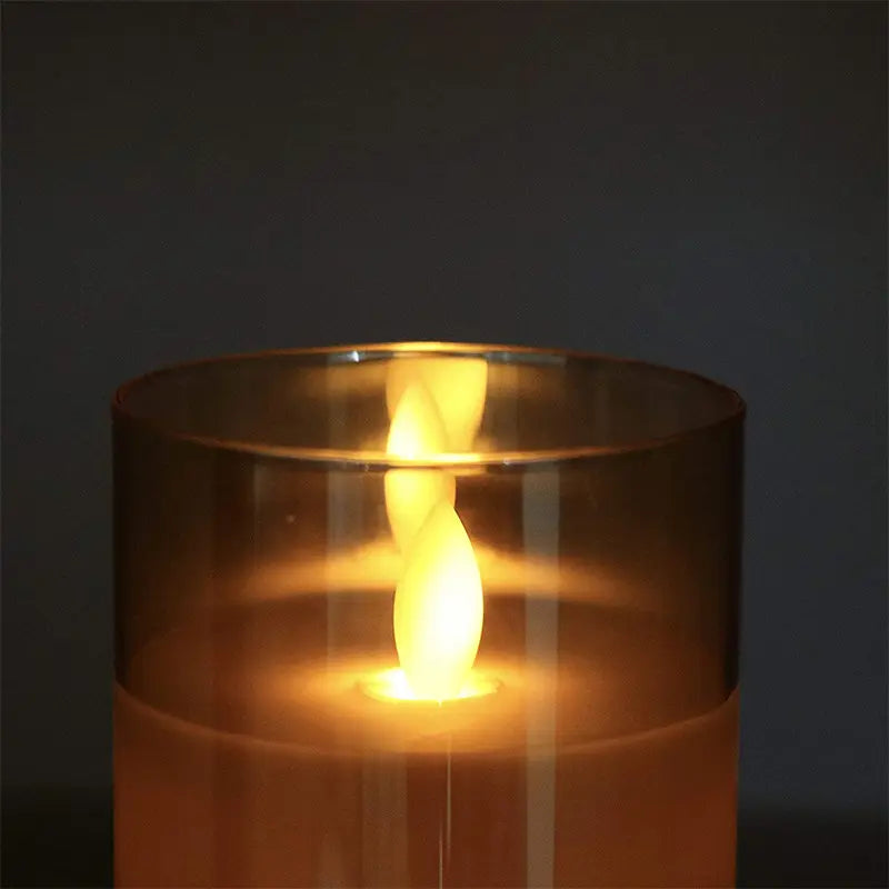 Flameless LED Candles in Glass – Set Noxord