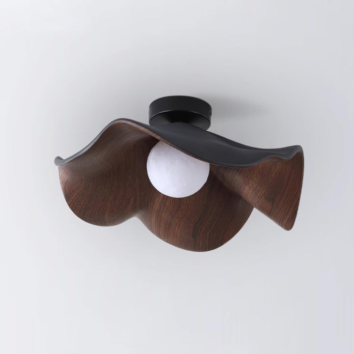 Ceiling Light Resin Wood Grain 11 in Flush Mount Bathroom Hallway Wall Fixture Modern Minimalist | Kalsten