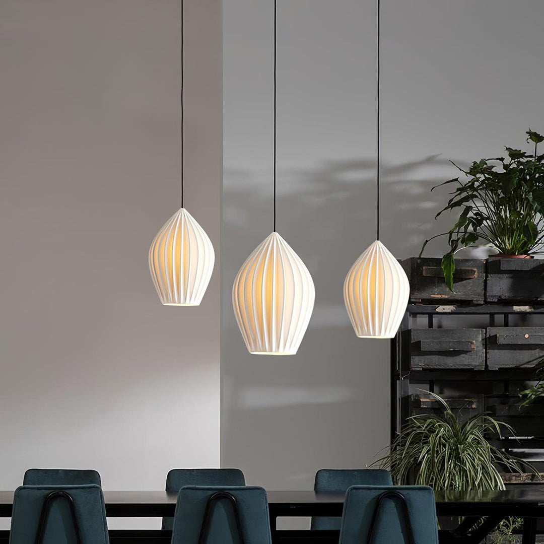 Ceramic Ribbed Ceiling light fitting Pendant Light | Kalsten