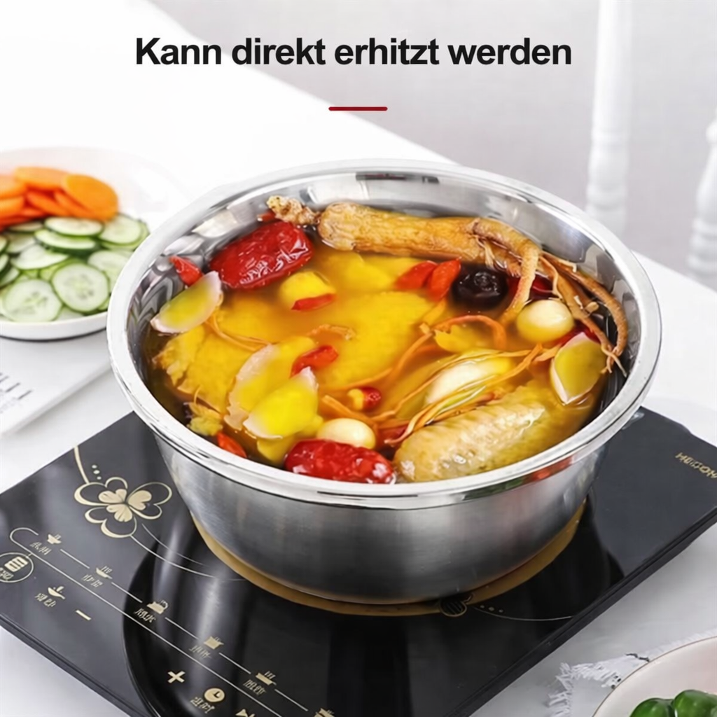 3-in-1 Mixing Bowl Set Stainless Steel with Grater and Sieve | Kalsten
