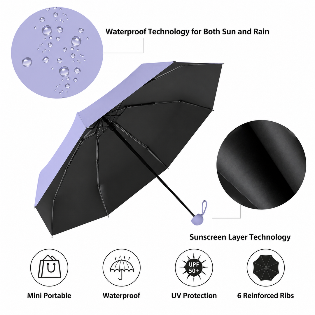 Capsule pocket umbrella with sun protection | Kalsten