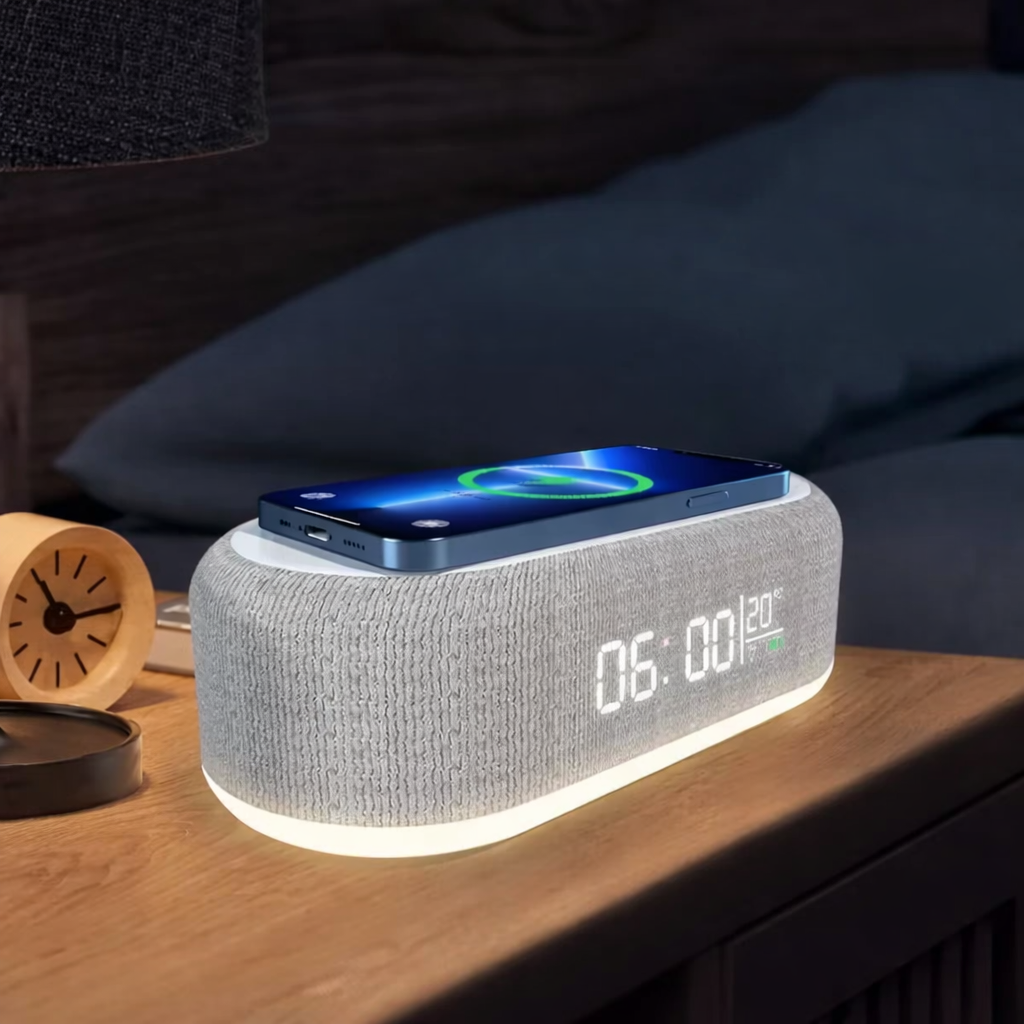 Wireless Charging Station | With Alarm Clock and Temperature Display | Kalsten