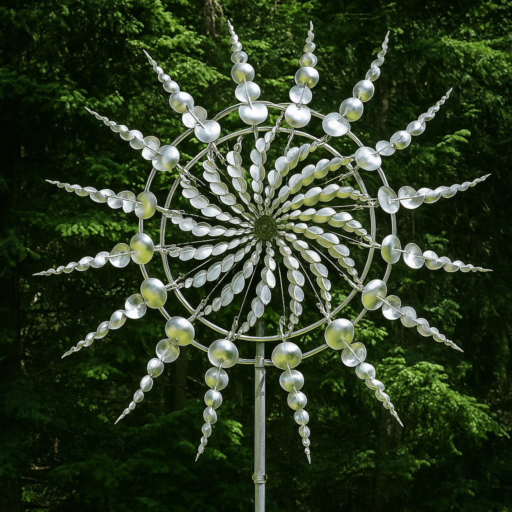 Kalsten | Garden Wind Spinner Sculpture in Silver Metal