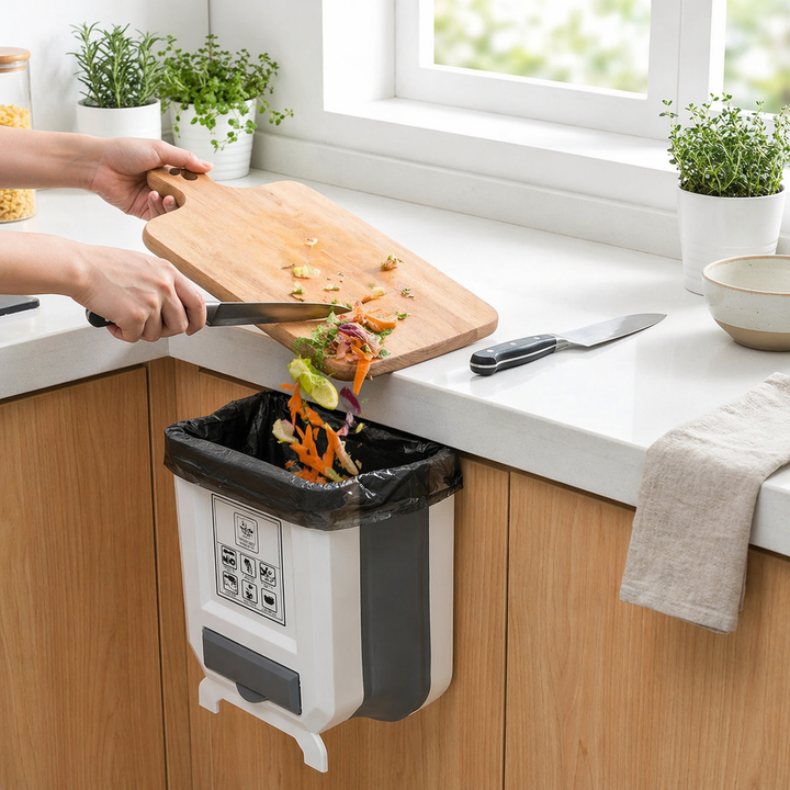 Foldable kitchen trash can for countertop | Kalsten