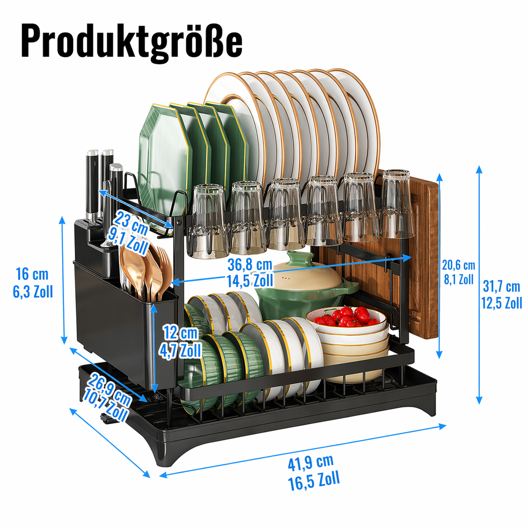 Premium 2-layer dish rack for the kitchen | Kalsten