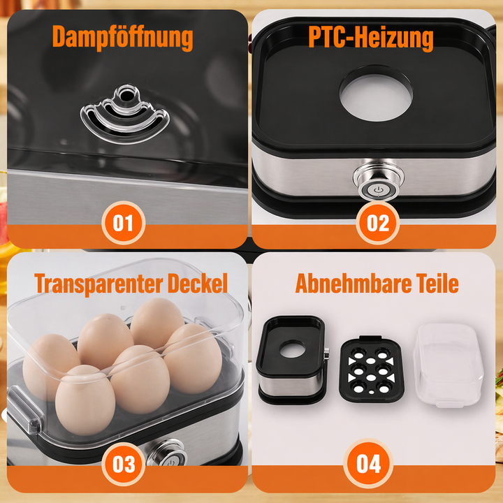 Multifunctional egg cooker with transparent lid | Kalsten