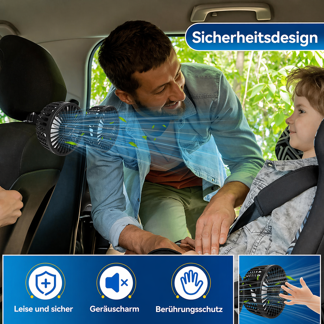 USB Fan for Car with 2 Heads | Kalsten