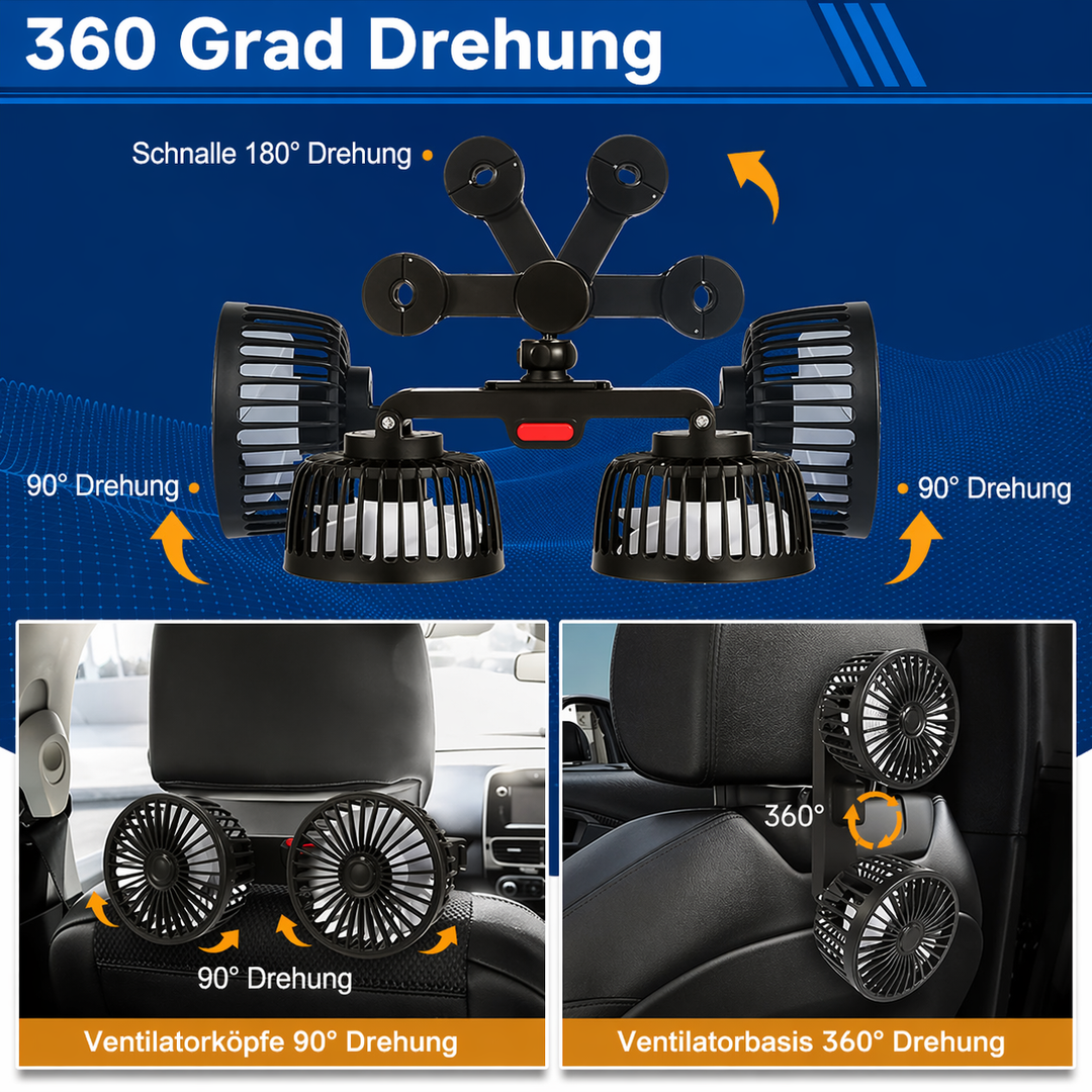 USB Fan for Car with 2 Heads | Kalsten