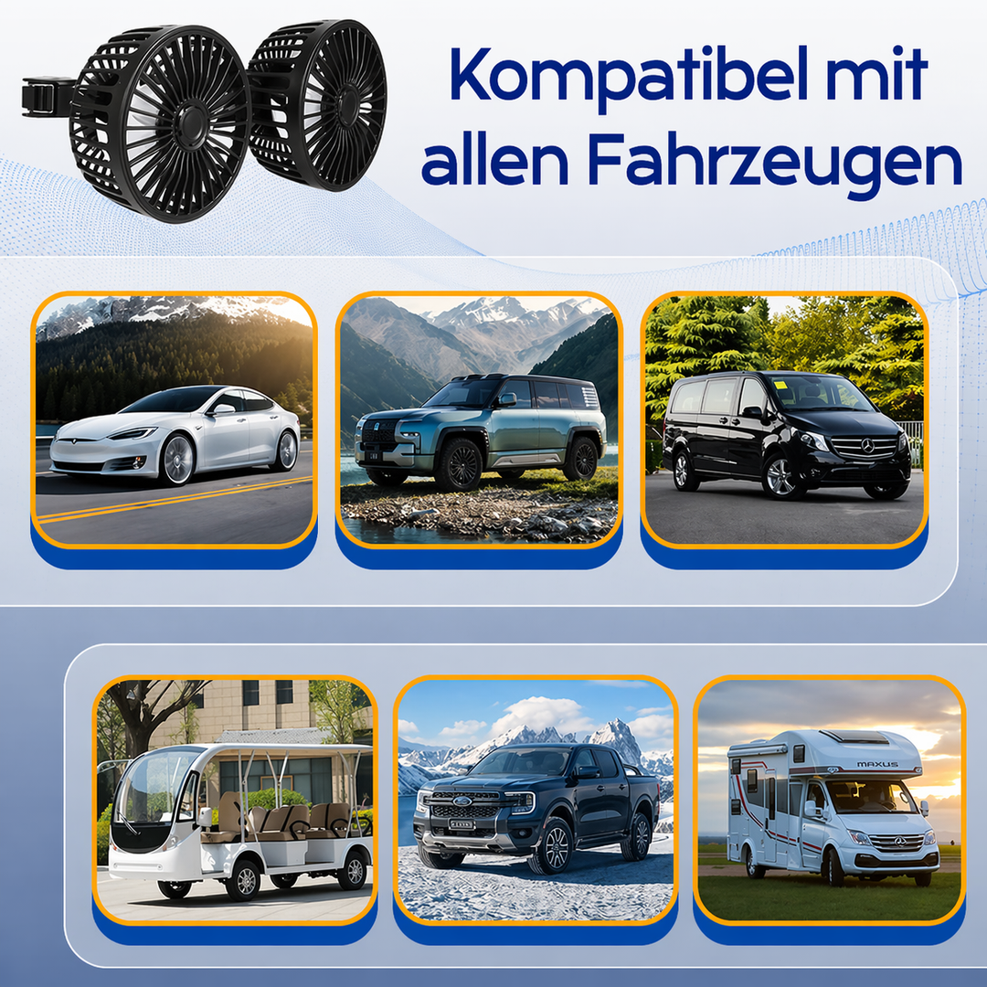 USB Fan for Car with 2 Heads | Kalsten