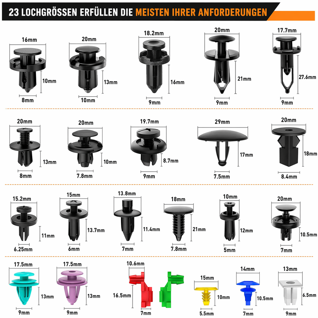 Car Fastening Clips Set 680 Pieces | Kalsten