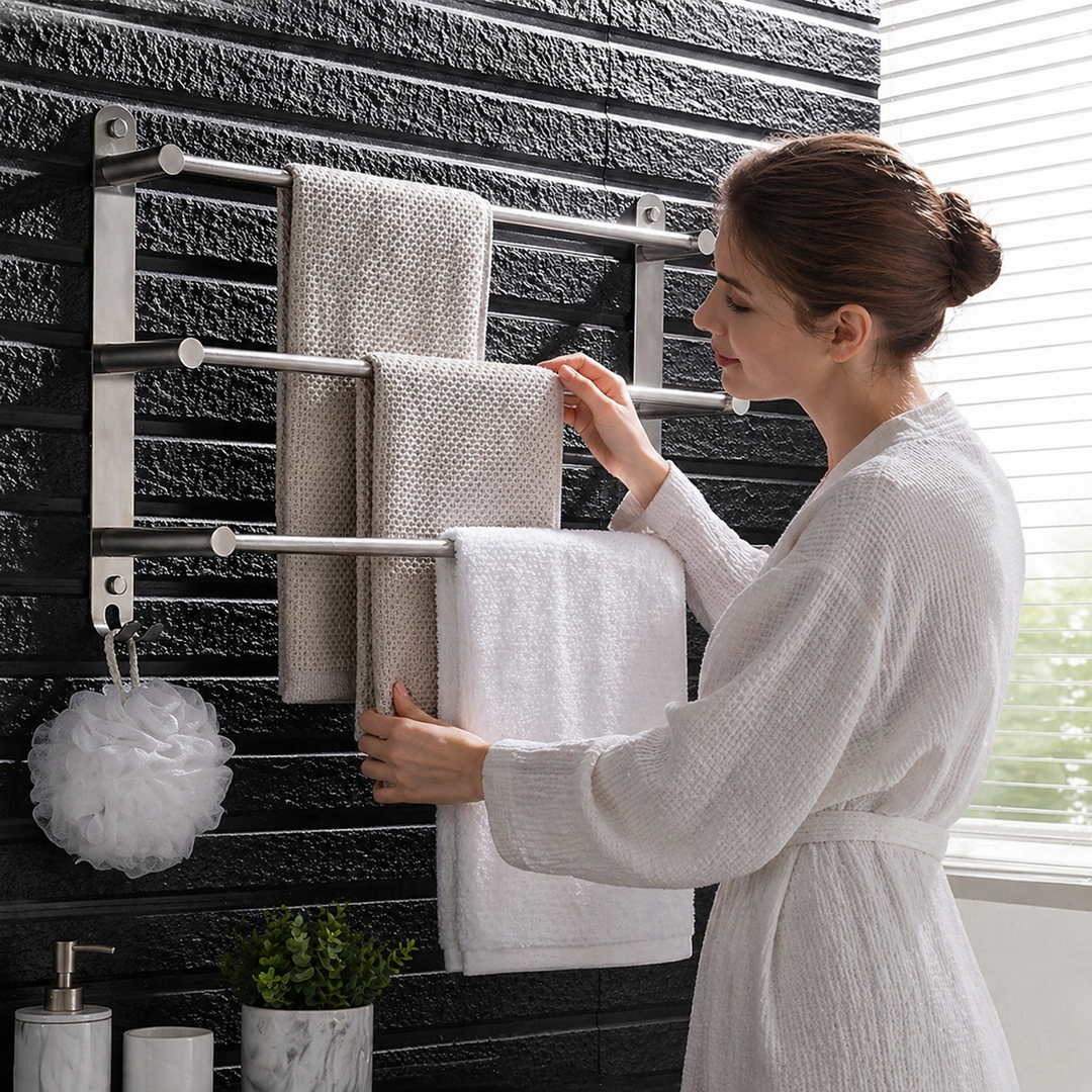 Towel holder stainless steel 3 rods wall mounting | Kalsten