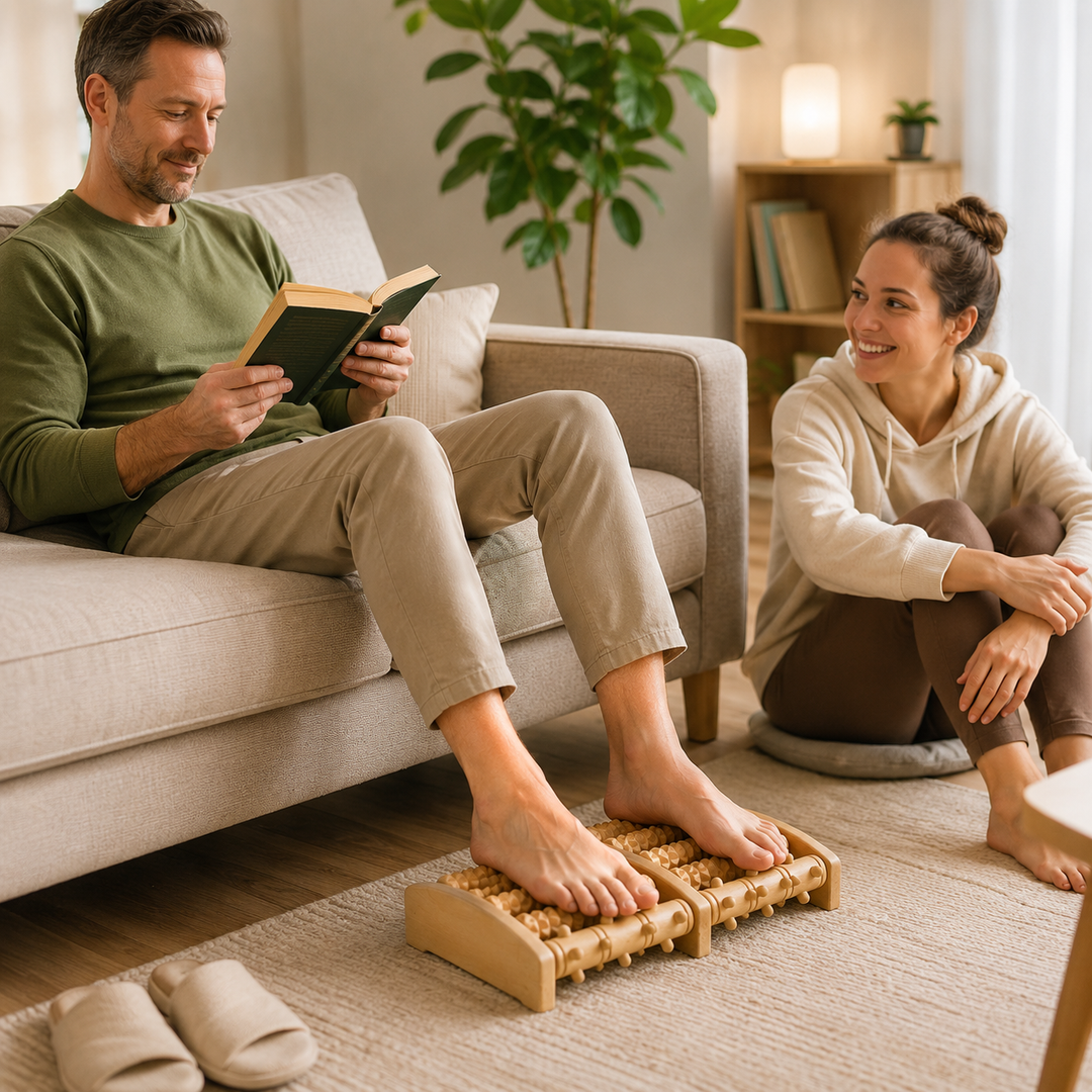 Foot massage board made of wood – reflex zone massage | Kalsten
